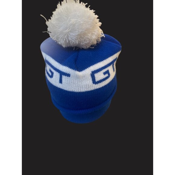 GT Blue & White Beanie Hat With Pom-Pom Grand Trunk Train - Picture 3 of 5
